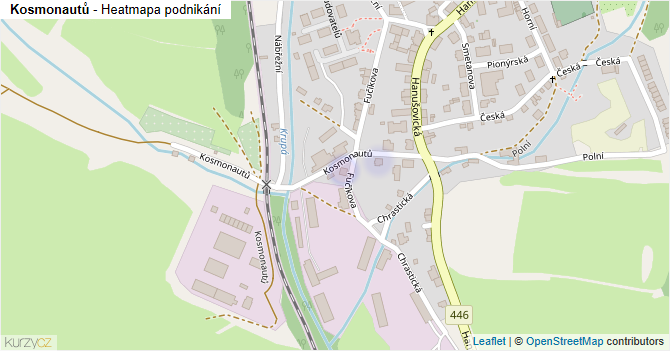 Kosmonautů - mapa podnikání