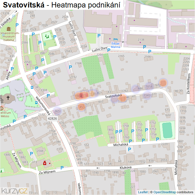 Mapa Svatovítská - Firmy v ulici.