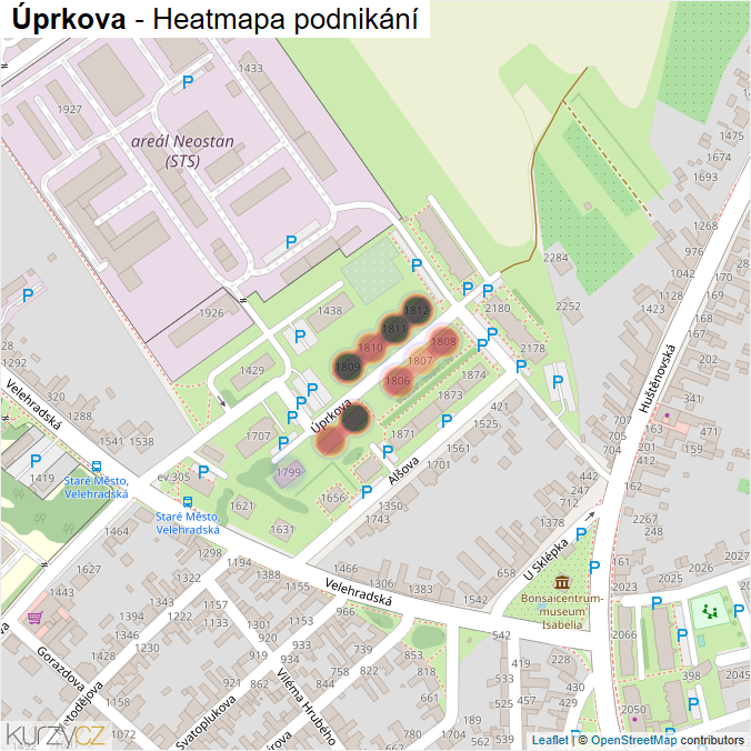 Mapa Úprkova - Firmy v ulici.