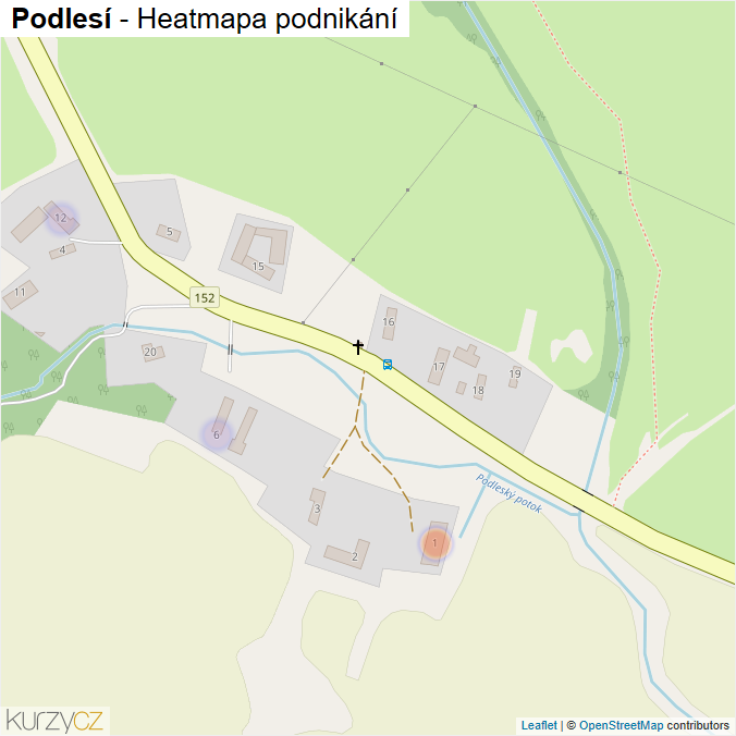 Mapa Podlesí - Firmy v části obce.