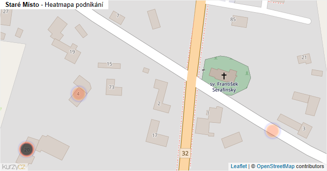Staré Místo - mapa podnikání