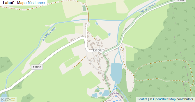 Labuť - mapa části obce