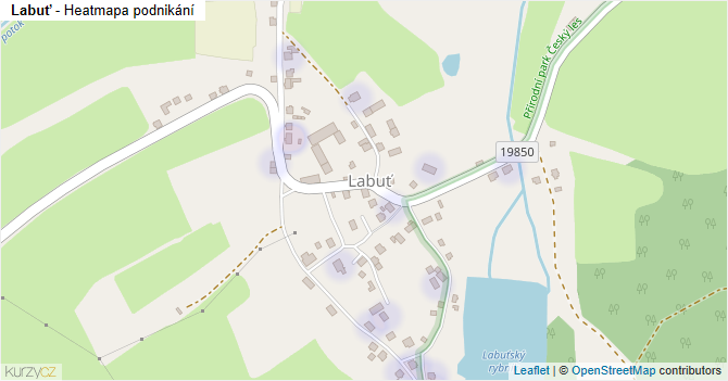 Labuť - mapa podnikání