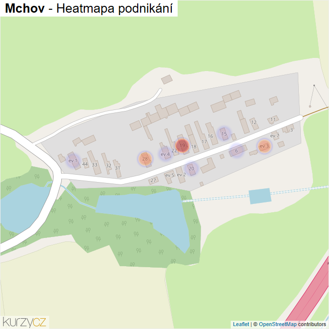 Mapa Mchov - Firmy v části obce.