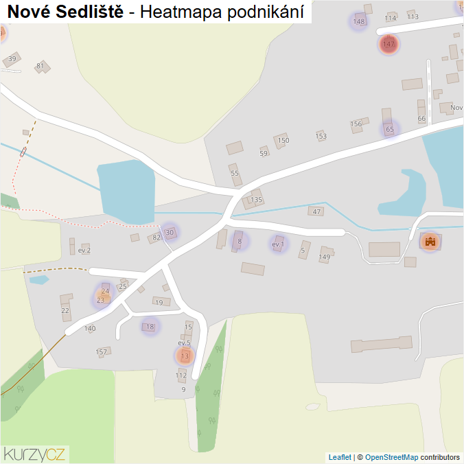 Mapa Nové Sedliště - Firmy v části obce.