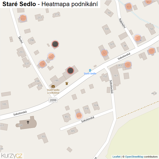 Mapa Staré Sedlo - Firmy v obci.