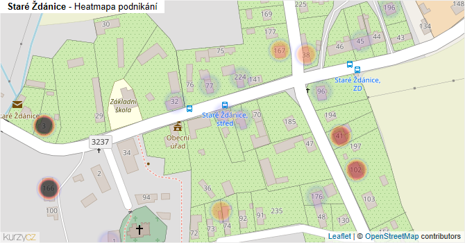 Staré Ždánice - mapa podnikání