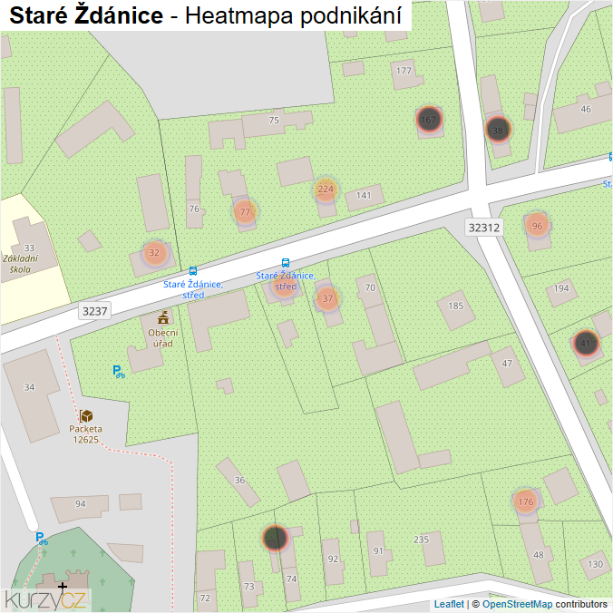 Mapa Staré Ždánice - Firmy v obci.