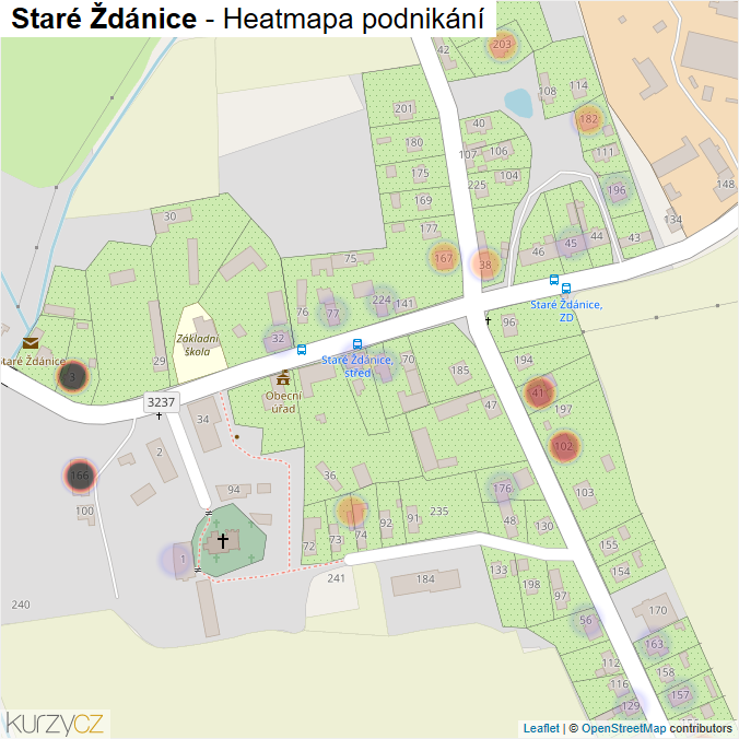 Mapa Staré Ždánice - Firmy v části obce.