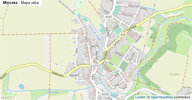 Mlýnská - mapa ulice