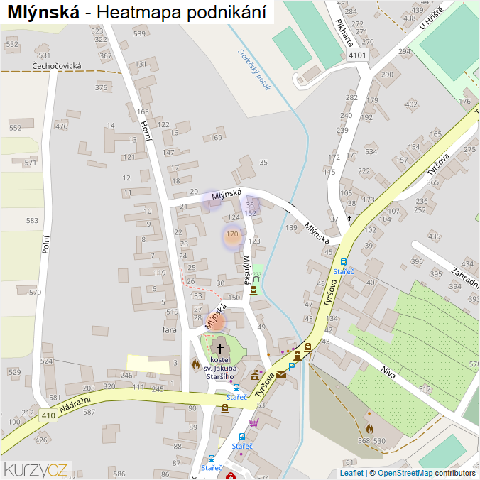 Mapa Mlýnská - Firmy v ulici.