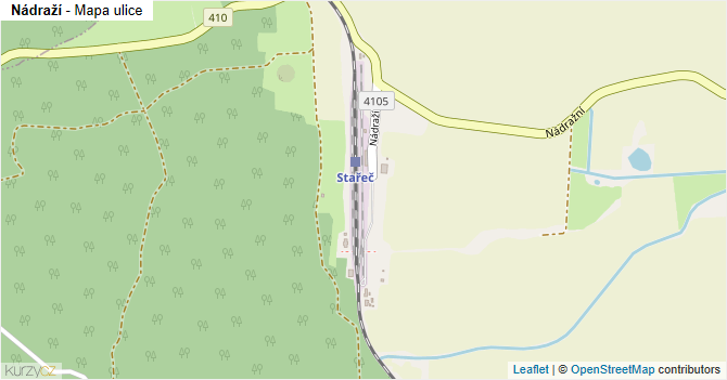 Nádraží - mapa ulice