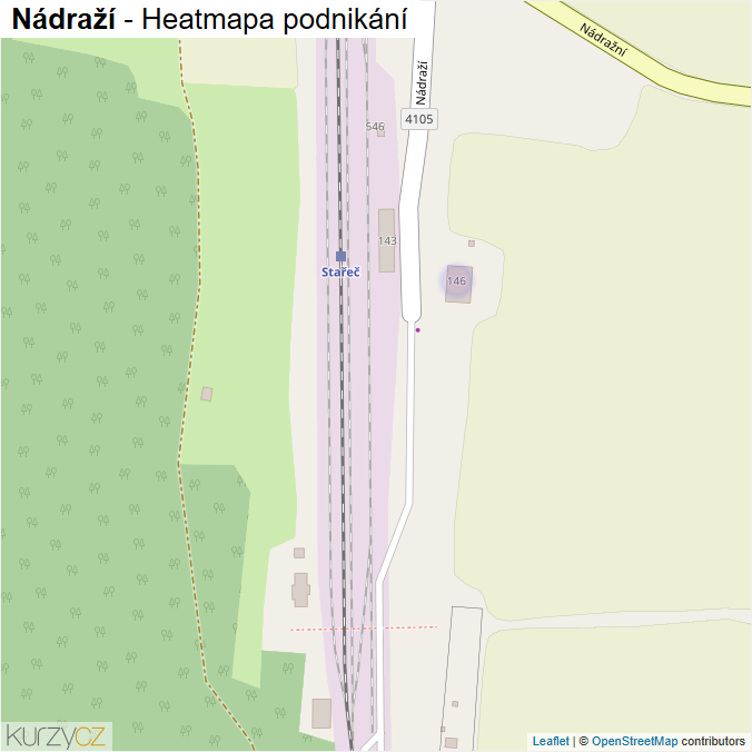 Mapa Nádraží - Firmy v ulici.