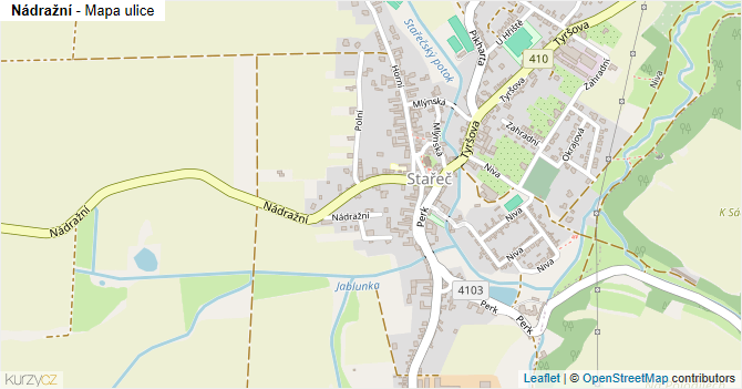 Nádražní - mapa ulice