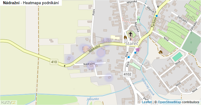 Nádražní - mapa podnikání