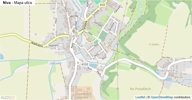 Niva - mapa ulice