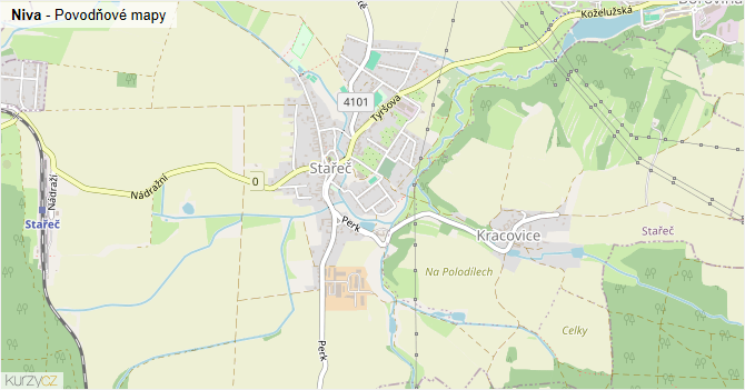 Niva - záplavové mapy stoleté vody