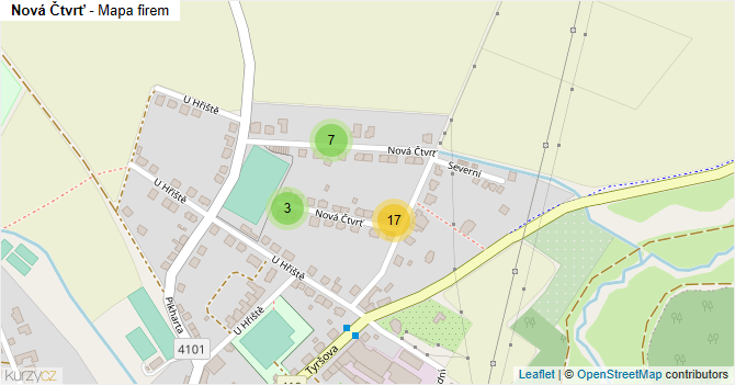 Nová Čtvrť - mapa firem
