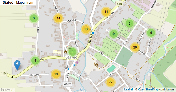 Stařeč - mapa firem