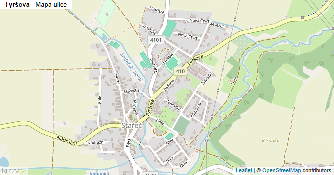Tyršova - mapa ulice