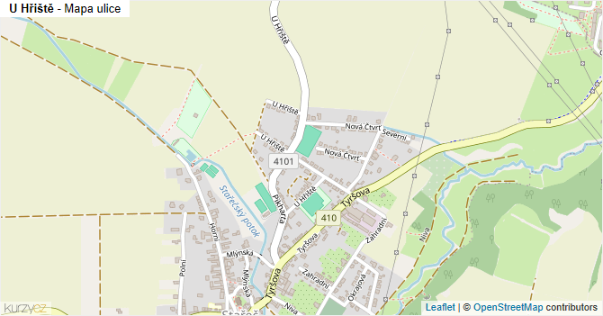 U Hřiště - mapa ulice