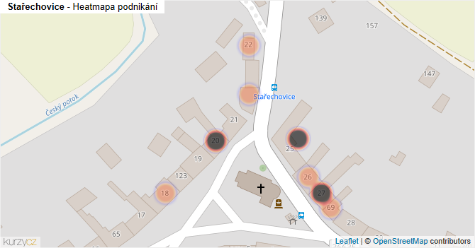 Stařechovice - mapa podnikání