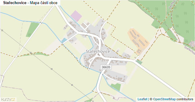 Stařechovice - mapa části obce
