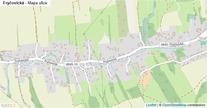 Fryčovická - mapa ulice