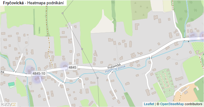 Fryčovická - mapa podnikání