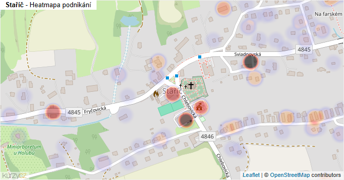 Staříč - mapa podnikání