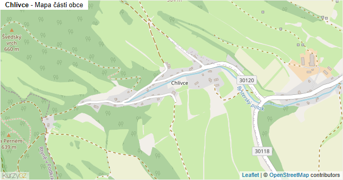 Chlívce - mapa části obce
