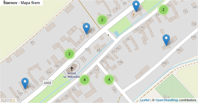 Štarnov - mapa firem