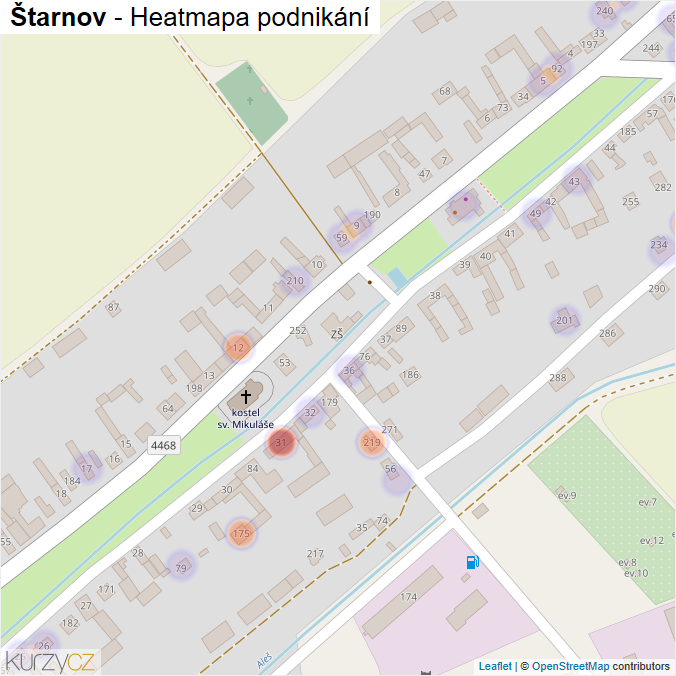 Mapa Štarnov - Firmy v části obce.