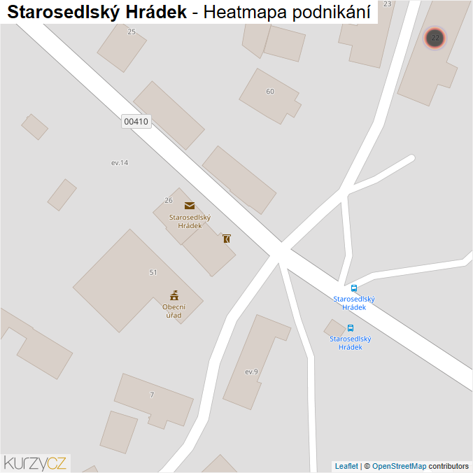 Mapa Starosedlský Hrádek - Firmy v obci.