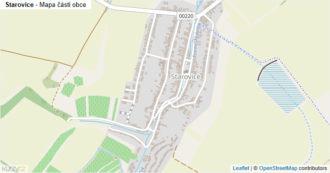Starovice - mapa části obce