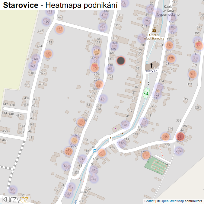 Mapa Starovice - Firmy v části obce.
