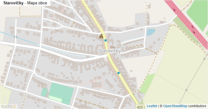 Starovičky - mapa obce
