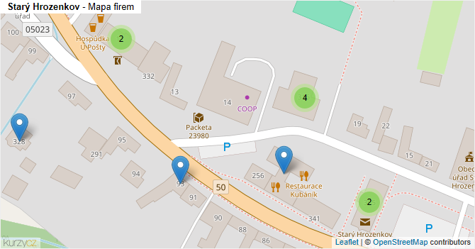 Starý Hrozenkov - mapa firem