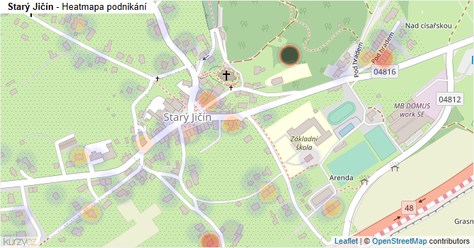 Starý Jičín - mapa podnikání
