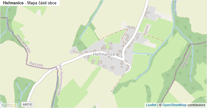 Heřmanice - mapa části obce