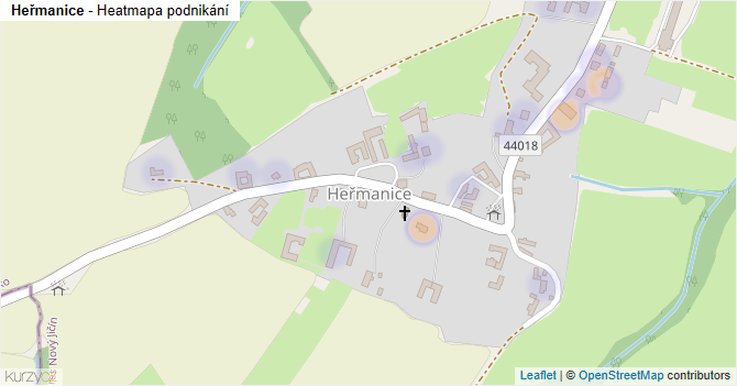 Heřmanice - mapa podnikání