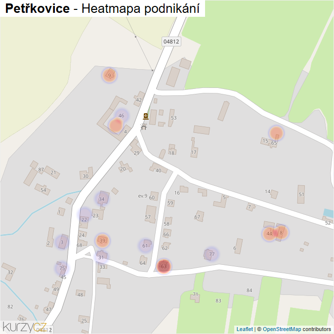 Mapa Petřkovice - Firmy v části obce.