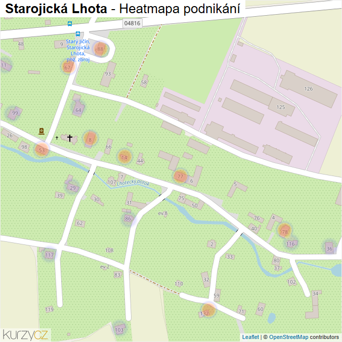 Mapa Starojická Lhota - Firmy v části obce.