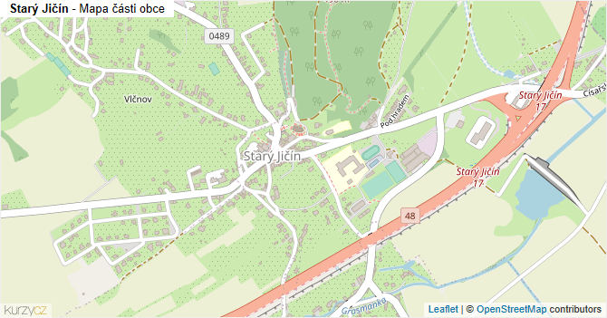 Starý Jičín - mapa části obce