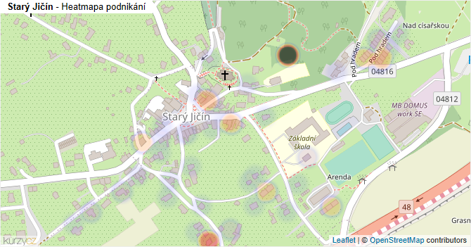 Starý Jičín - mapa podnikání