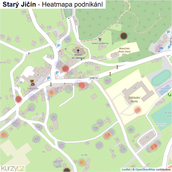 Mapa Starý Jičín - Firmy v části obce.