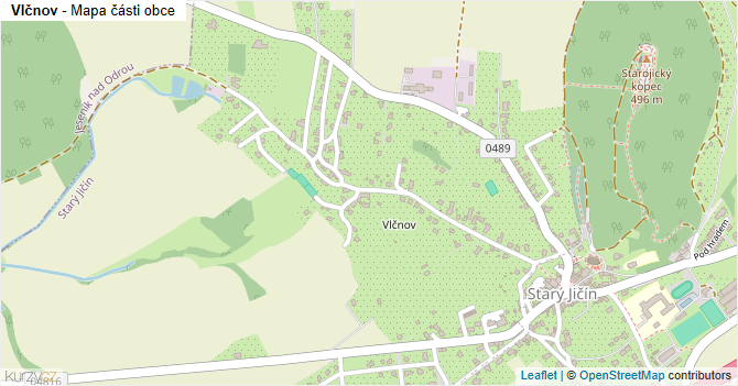 Vlčnov - mapa části obce