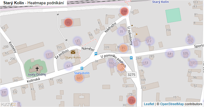 Starý Kolín - mapa podnikání