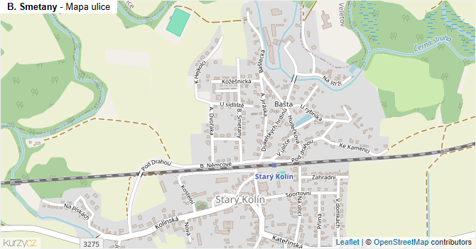 B. Smetany - mapa ulice
