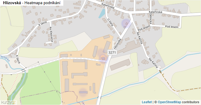 Hlízovská - mapa podnikání